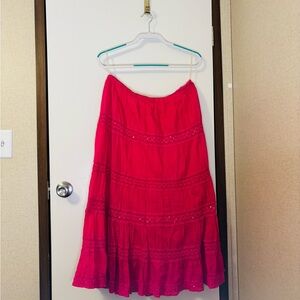 Cato Vibrant Red Maxi Skirt